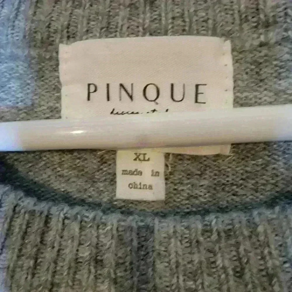 Pinque Women's Sweater Size XL Crew Neck Pullover Colorblock Striped - Picture 3 of 5